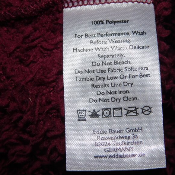 Eddie Bauer Womens S Berry Burgundy Quest Plush 2.0 1/4 Zip Teddy Fleece Sweater - Picture 5 of 7